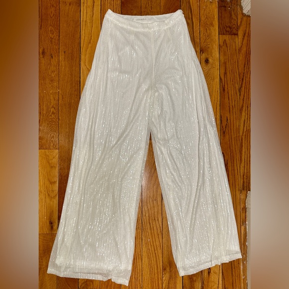 12th Tribe Soiree White Sequin Pants - Picture 3 of 8